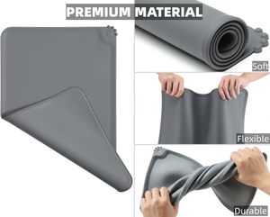 Silicone Pet Bowls Mat Non Slip Pet Food Mat for Dog Cat Foldable Pet Feeding Mat Waterproof <b>Placemat</b> for Indoor Outdoor Travel - Product Image 3