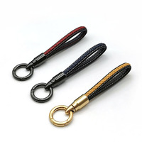 Porte-clés de voiture en alliage de zinc avec tête rotative en forme de balle, en cuir, pour hommes et femmes, portable, compact, durable, souvenir promotionnel