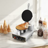 Machine à gaufres belges professionnelle en acier inoxydable, machine à cornets de crème glacée multifonctionnelle électrique pour la maison (français/espagnol)