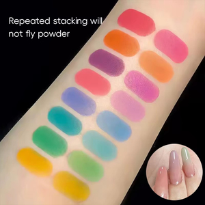 Disco de 16 colores con degradado arcoíris, polvo de mezcla degradado de alta saturación y larga duración, efecto degradado, uñas creativas - Product Image 2