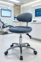 Tabouret de dentiste Buffalo, hauteur réglable, chaise ergonomique avec support lombaire et roulettes
