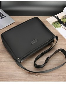 Large Portable Waterproof Nylon Messenger Shoulder Bag, Durable Business Travel, Custom Logo Letter Decoration <b>Laptop</b> Bag. - Product Image 6