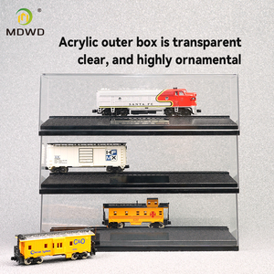 Boîte de présentation de modèles de trains en acrylique transparent à l'échelle <span class=keywords><strong>N</strong></span> 1:160 avec base de rail pour l'aménagement et le rangement de maquettes ferroviaires - Product Image 3