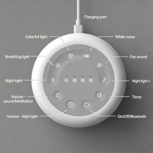 Équipement <span class=keywords><strong>audio</strong></span>, machine à bruit blanc, 7 couleurs RVB, veilleuse respirante, apaisant pour bébé, moniteur de sommeil, <span class=keywords><strong>lecteur</strong></span> MP3 - Product Image 5