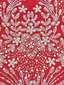 패션 스페인어 레이스 두바이 반짝이 레이스 패브릭 메쉬 터키 이브닝 드레스 - Product Image 4