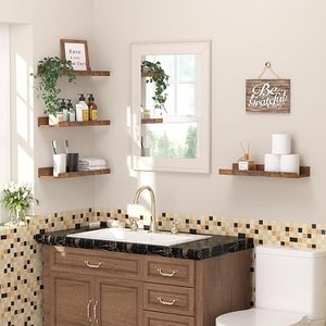 Noce Design moderno a parete Rack di stoccaggio senza trapano installazione bagno e soggiorno mensola <span class=keywords><strong>per</strong></span> wc e <span class=keywords><strong>lavabo</strong></span> - Product Image 2