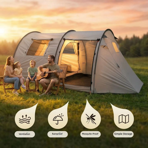 Tenda da Campeggio Portatile Impermeabile per Quattro Stagioni, in Oxford, per Uso Domestico e Campeggio, <span class=keywords><strong>Due</strong></span> Camere da Letto e Un Soggiorno Esteso - Product Image 1