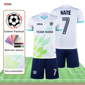 Uniseks Retro sepak bola Kit kustom grosir dicetak kaus seragam sepak bola atasan pelatihan celana pendek ODM layanan - Product Image 1