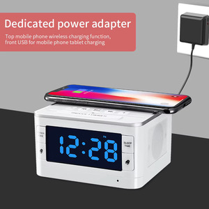 ลำโพงนาฬิกาปลุกไร้สายพกพา Cyboris T8 พร้อมรีโมทคอนโทรล, นาฬิกาปลุกวิทยุ FM ชาร์จไร้สาย ลำโพงอัจฉริยะสำหรับบ้าน - Product Image 4