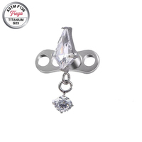 Pendentif Freya ASTM F136 en Titane et Zircon, Micro-ancrage Dermal, Bijou de Piercing pour Clavicule