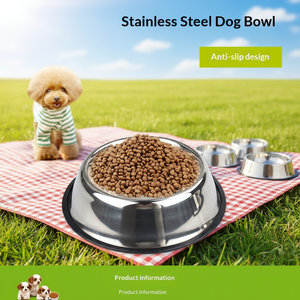 Mangkuk Anjing Stainless Steel Warna Solid OEM 2026 Dengan LOGO Kustom Anti Selip Mangkuk Makanan Lambat untuk Hewan Peliharaan Tahan Karat untuk Memberi Makan Hewan Peliharaan - Product Image 3