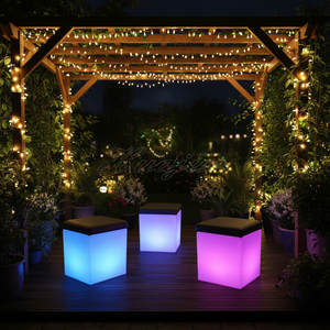 Modern Plastic Outdoor LED Moving Chair &amp; Cube Chair with Cushion and LED Glow <strong>Furniture</strong> <strong>for</strong> <strong>Home</strong> <strong>Bar</strong> - Product Image 6