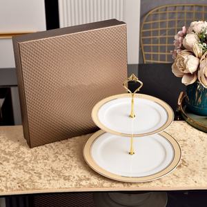 Soporte para Pastel de Porcelana China Amarilla al por Mayor, Vajilla de Porcelana para Bodas, Regalos con Cajas - Product Image 4