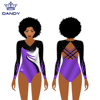 Justaucorps personnalisé Dandy Sports Factory Conception libre de votre propre logo Justaucorps de danse avec strass
