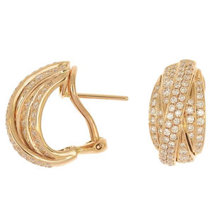 Boucles d'oreilles créoles en or blanc 18 carats, serties de diamants pavés multicouches, bijoux de luxe, hypoallergéniques, accessoires pour femmes - Product Image 1