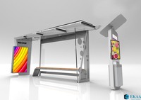 Abri de bus numérique pour ameublement urbain avec écran LCD QLCD