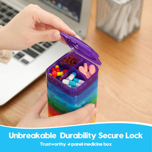 Pastillero Portátil Desmontable de 7 Días con 4 Compartimentos de Material ABS para Viajes y Uso Diario - Product Image 2