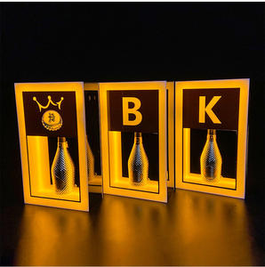 Porte-<span class=keywords><strong>Bouteille</strong></span> LED Rechargeable Lumière Jaune Lumineux <span class=keywords><strong>Champagne</strong></span> Affichage Alphabet Présentateur de Vin Design Unique Décorations de Fête - Product Image 6