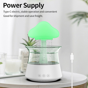 300ml Capacity 7 Colors Night Light Lamp Adjustable Water Flow Mushroom <strong>Raindrop</strong> Humidifier Rain <strong>Cloud</strong> Aroma <strong>Diffuser</strong> for Home - Product Image 6