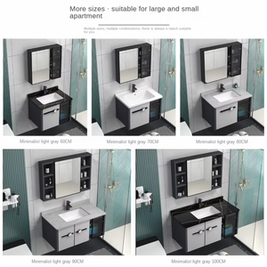 Ensemble de meubles de salle de bain modernes de qualité supérieure à prix de gros : miroir mural, armoires et vasques pour hôtels et maisons - Product Image 3