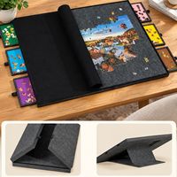 Planche de tri pliable à double niveau en feutre avec 6 tiroirs pour puzzles de 2000 pièces, rangement pour jouets