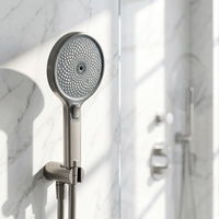 Pommeau de douche à main en silicone, rond, chromé, KTW Standard, haute pression, économie d'eau, respectueux de l'environnement