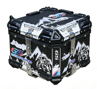 Vente en gros de boîtes latérales pour moto en aluminium de 45 L, étanches, verrouillables, universelles, avec support en acier au carbone et doublure en cuir