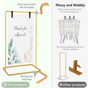 Segno di nozze titolare regolabile benvenuto <span class=keywords><strong>al</strong></span> <span class=keywords><strong>nostro</strong></span> segno di nozze Stand con 2 insegne in pelle appeso cinghie per <span class=keywords><strong>matrimonio</strong></span> festa di compleanno - Product Image 3