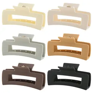 6pcs 3.5inch medium size square hair clips Non Slip Strong Hold Hair Claw Clips accessories Banana Clips