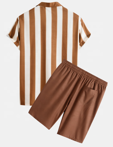 <span class=keywords><strong>Set</strong></span> di <span class=keywords><strong>abbigliamento</strong></span> da uomo sottile personalizzato produttore OEM pantaloncini a righe maniche e pantaloncini Casual da uomo <span class=keywords><strong>Set</strong></span> corto - Product Image 4