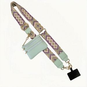Hot Sales <b>Polyester</b> Crossbody Phone <b>Lanyard</b> with Zipper Wallet Custom New Durable Mobile Universal Cell Phone Purse Strap - Product Image 5