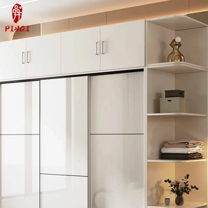 Derniers produits personnalisés Armoire en bois blanc Chambre à coucher Placard Organisateur Garde-robe Vêtements Stockage Gain de place pour la maison - Product Image 3