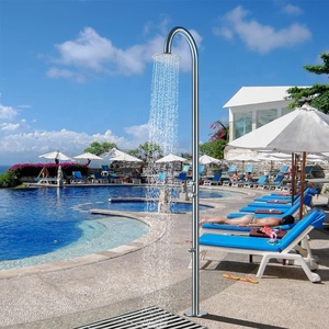 Douche solaire extérieure en acier inoxydable, adaptée aux piscines, aux jardins domestiques, équipée d'une douchette et d'une douche pour les pieds. - Product Image 2