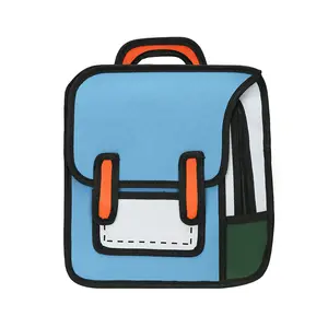 Custom Creative Comic Teenager Student Unisex Cartoon Boys Girls Primary Satchel 2D Drawing Kids School bag Children Backpack