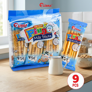 Hot Sale Pingo Milk Stick Biscuits Rolling Sweet Crispy 186g 9 <b>Packets</b> Low-Carb Low-Fat Low-Salt Sachet/Bag - Product Image 3
