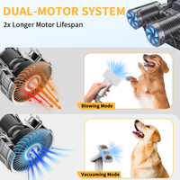 LILIPRO PD900 Aspirateur professionnel 3-en-1 à double moteur pour animaux de compagnie, kit de toilettage, tondeuse électrique silencieuse pour poils d'animaux, lime à ongles pour chats