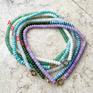 <span class=keywords><strong>2025</strong></span> nuevas llegadas joyería de moda hecha a mano piedra Natural forma de ábaco cristal con cuentas rosa cuarzo verde Jade Collar para mujeres - Product Image 3