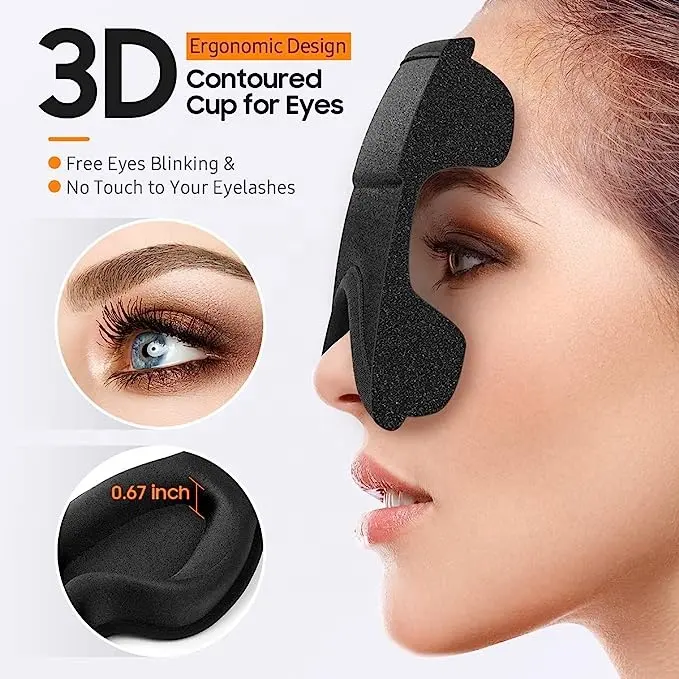 Masque pour les yeux pour dormir complètement occultant confort doux supérieur amélioré 3D ergonomique conçu sommeil des yeux couverture des yeux dormir