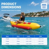 Bateau banane gonflable commercial à double rangée, tractable, pour la location sur lac et plage