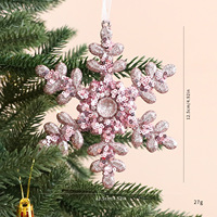 Ornements de Noël de luxe en or rose avec paillettes, décorations suspendues pour l'arbre, rennes, flocons de neige, étoiles, papillons, ballerines