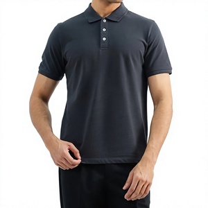Chemises de golf personnalisées avec logo frontal pour hommes, mélange polyester/coton, respirantes et à séchage rapide, vêtements de sport écologiques pour l'extérieur, col montant - Product Image 1