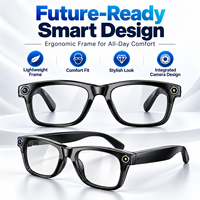 Lunettes Intelligentes IA avec Caméra 8MP, Photos 32MP, Vidéo 2K, WiFi 4, Bluetooth 5.3, Traduction, EIS Anti-tremblement, Activation Vocale, IP65, 35g, Protection Lumière Bleue