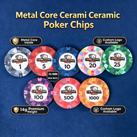 Set Chip Kasino Keramik Pola Berlian Premium 40mm Berat Berat Kualitas Turnamen Dengan Logo Kustom Pribadi