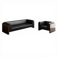Ensemble de canapés de bureau exécutif moderne en bois avec mousse élastique haute densité personnalisable pour usage commercial