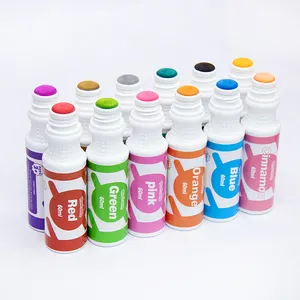 washable paint dot markers, felt tip 2 oz 12 pack non toxic bingo dabber pens for educational drawing toys paint kit