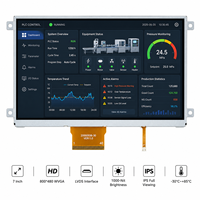 Écran industriel 7 pouces 800x480 LVDS IPS TFT LCD 1000 nits haute luminosité, montage encastré, alternative de marque TMK à AUO Innolux