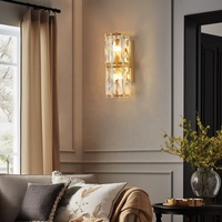 Lampe Murale LED Cylindrique en Acier Inoxydable et Cristal, Prix Direct Usine, avec Douilles G4 pour Hôtel, Salon, Appartement et Couloir