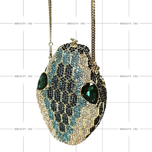 Women Dazzling Snakehead Rhinestones Evening <b>Bag</b> Unique <b>Snake</b> Crystals Clutch Purse for Halloween Ball Party - Product Image 6