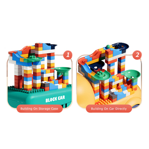 Công suất lớn tự làm trượt lưu trữ nhựa xe đồ chơi 124 hạt màu vàng vịt xây dựng khối thiết lập lắp ráp miễn phí - Product Image 5