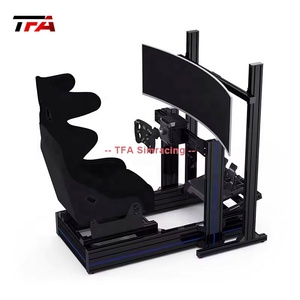 de conducción de coche con soporte de monitor único, kit de simulación de carreras de extrusión de aluminio negro, 4080 - Product Image 5